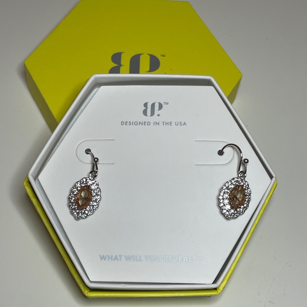 bp Silver Dangle Earrings with Intricate Design